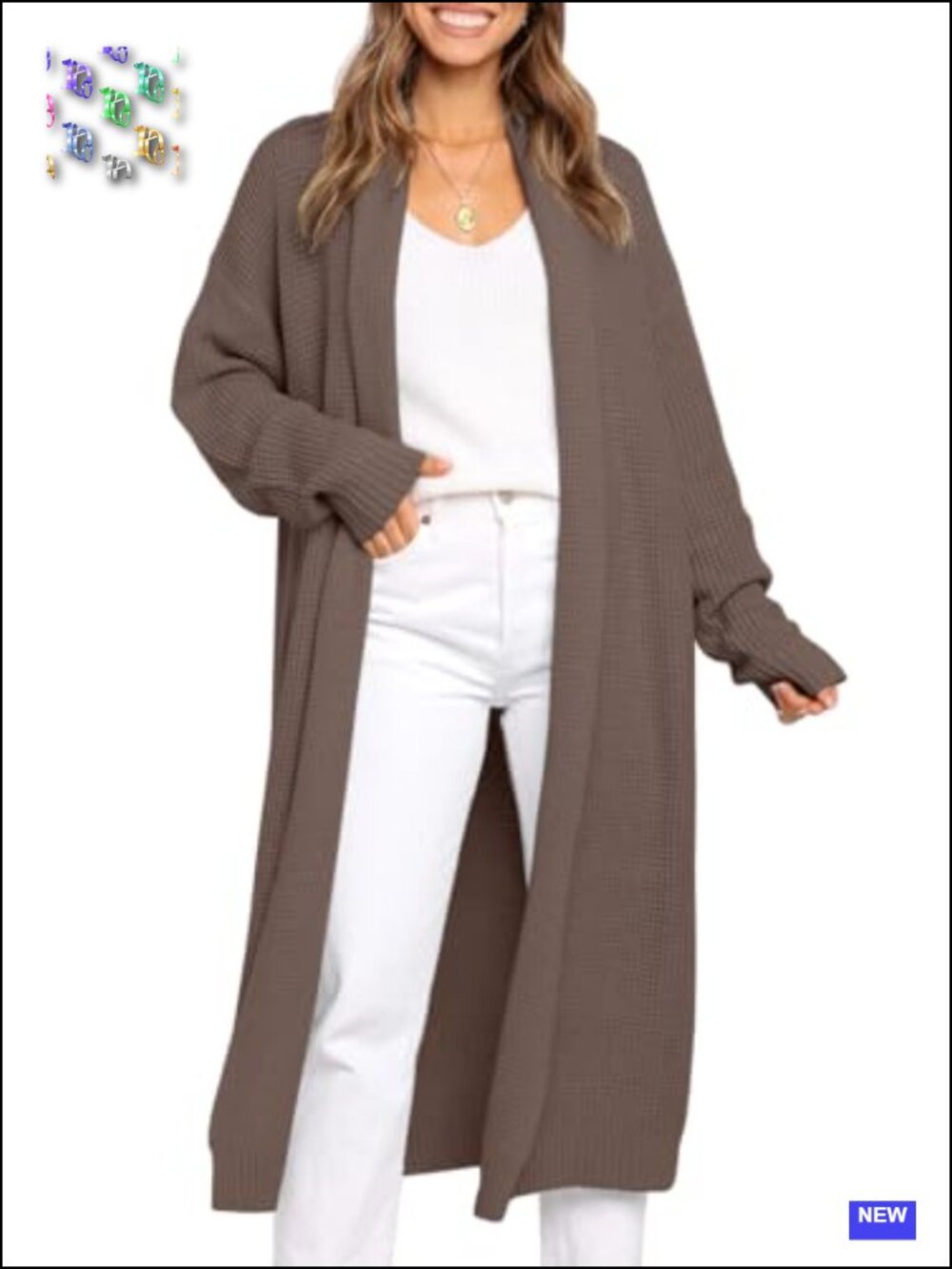 Women's Long Chunky Knit Cardigan Sweater Open Front Oversized Coat